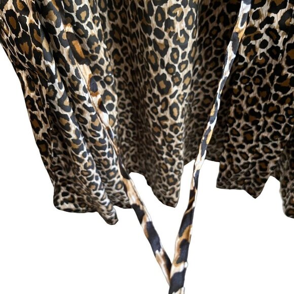 Ambrielle Pajama Top‎ Womens Large Leopard Print Silky Light Drawstring C… - Picture 3 of 9